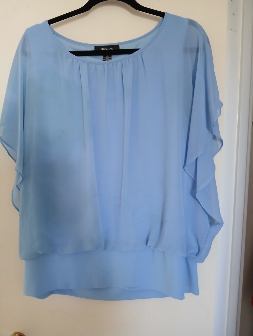 Style & Co. Light Blue Blouse Shirt Top Sz XL